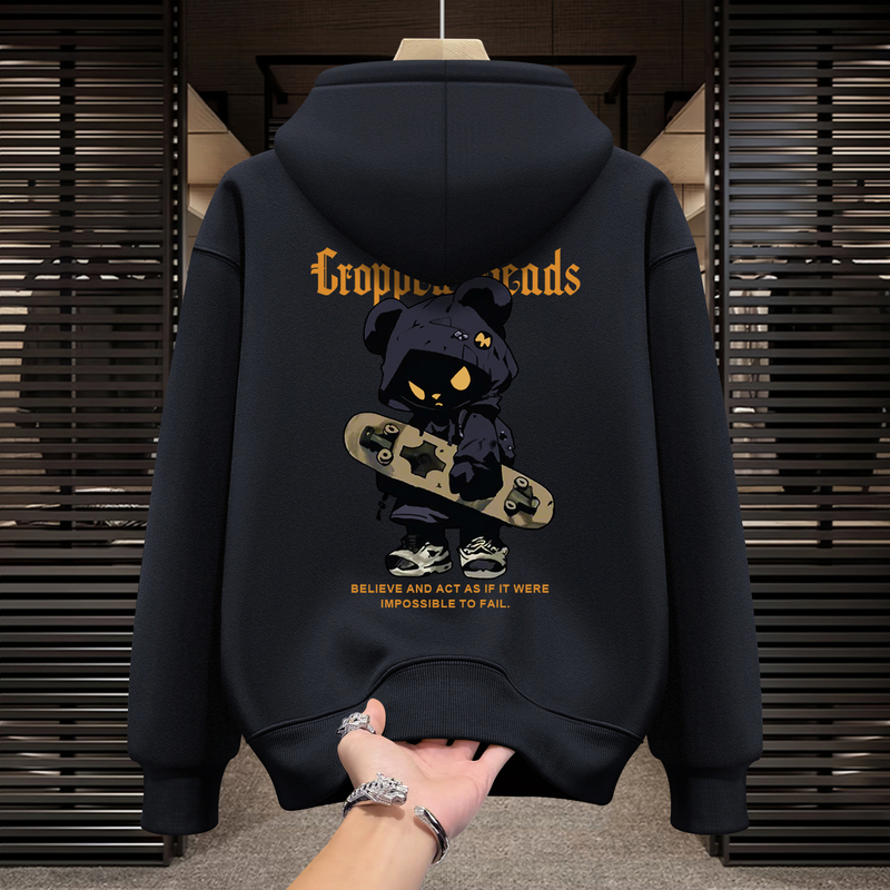 Wmnb American Style Trendy Hooded Sweatshirt for Men, Trendy Brand, Cool and Heavy 450g Casual Cotton Fleece-Lined Warm Jacket Wmnb American Style Trendy Hooded Sweatshirt for Men, Trendy Brand, Cool and Heavy 450g Casual Cotton Fleece-Lined Warm Jacket