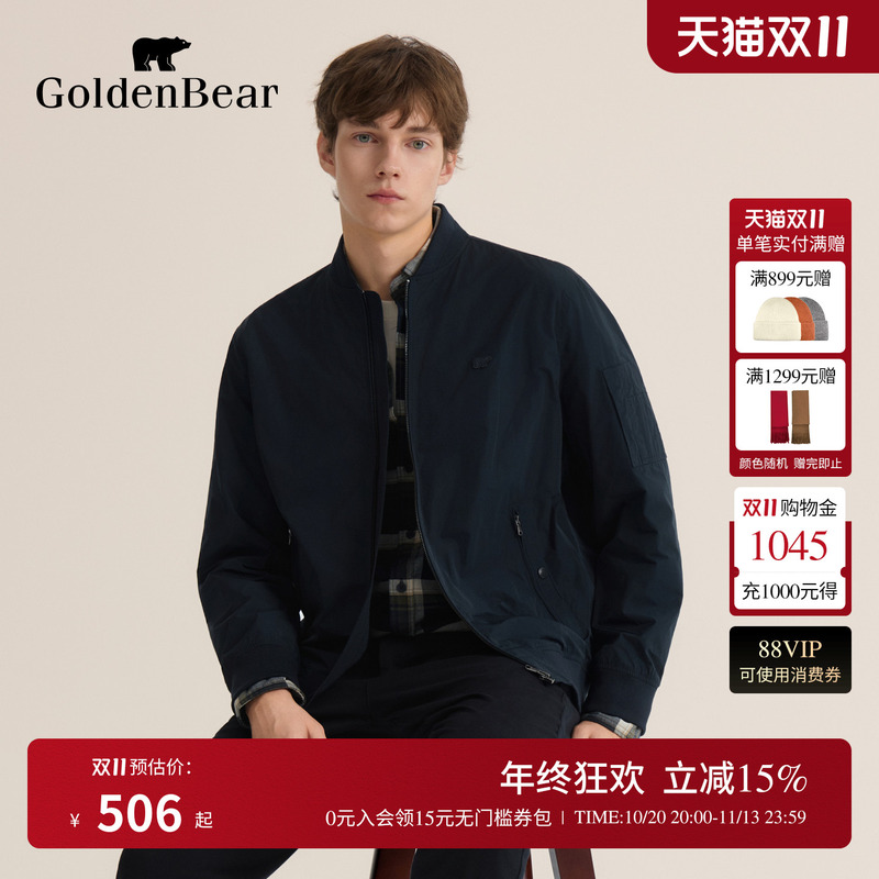 Golden Bear/Golden Bear Autumn Men's Tops Baseball Collar Warm and Comfortable Jacket