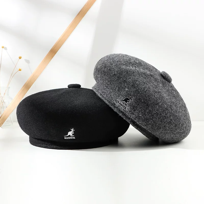 Kangaroo, hat, winter woolen keep warm beret, Korean style