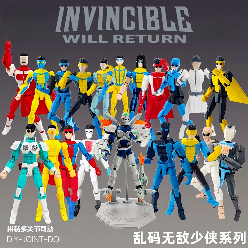 【Invincible Hero Family Pack!】Mark Action Figure Multi-Jointed Movable Doll Toy Gift for Kids