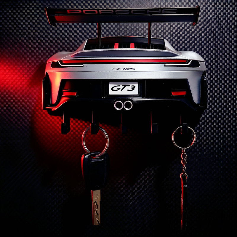 Gt3Rs Sports Car Style Key Holder Hook for Entryway Decoration, No Drilling Required, Suitable for Gaming Room