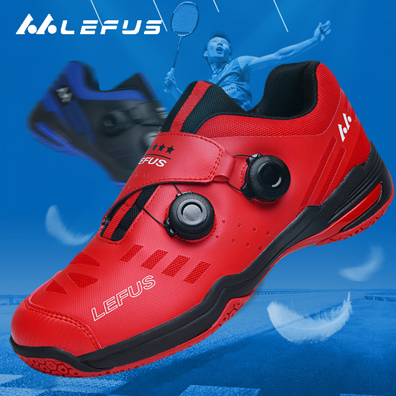 Lefus/Leifus Genuine Badminton Shoes for Men and Women with Rotating Buckle, Lace-Free, Couple Style, Breathable Training Sports Shoes Lefus/Leifus Genuine Badminton Shoes for Men and Women with Rotating Buckle, Lace-Free, Couple Style, Breathable Training Sports Shoes