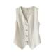 Summer New Thin Vest for Women, 2025 New Simple Slim-Fit Short Sleeveless Linen Blazer