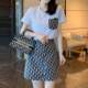 Skirt Suit Spring/Summer 2025 New Style Elegant High-End Fashionable Age-Reducing Casual Fashion T-Shirt and Short Skirt Two-Piece Set