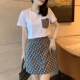 Skirt Suit Spring/Summer 2025 New Style Elegant High-End Fashionable Age-Reducing Casual Fashion T-Shirt and Short Skirt Two-Piece Set