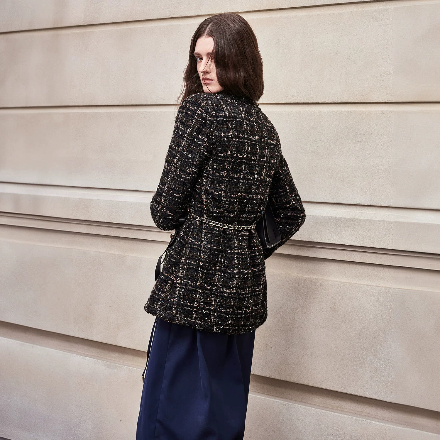 Демисезонная модная универсальная куртка, комплект, пальто, стиль Chanel