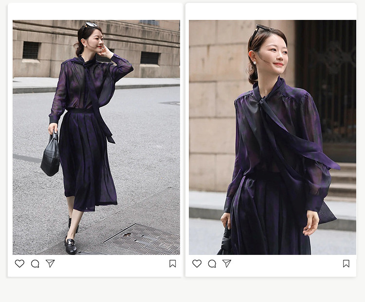Блогер в этом же моделье Bcbg элегантный Шикарный цветы печать лента воротник темперамент длинный рукав фиолетовый рубашка куртка женщина 
