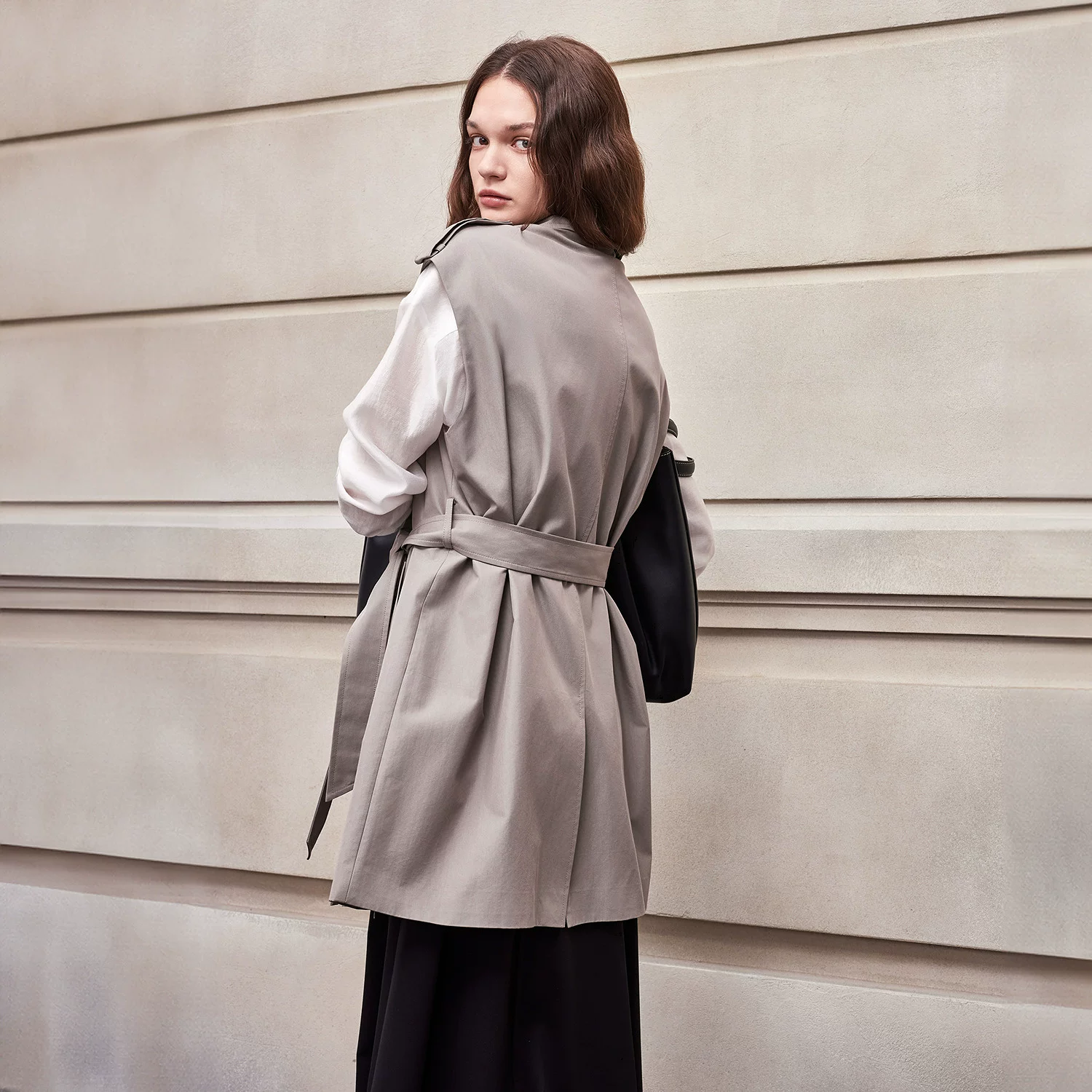 Демисезонное модное стиль trench coat, облегающий корсет, пиджак