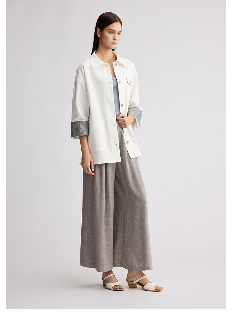 BCBG2026 новая весна и лето японские модели простой сращивание манжета декоративный свободный случайный куртка пальто 
