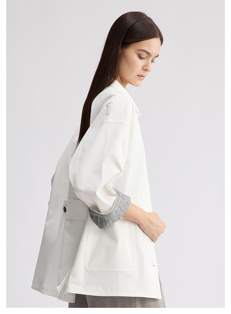 BCBG2026 новая весна и лето японские модели простой сращивание манжета декоративный свободный случайный куртка пальто 