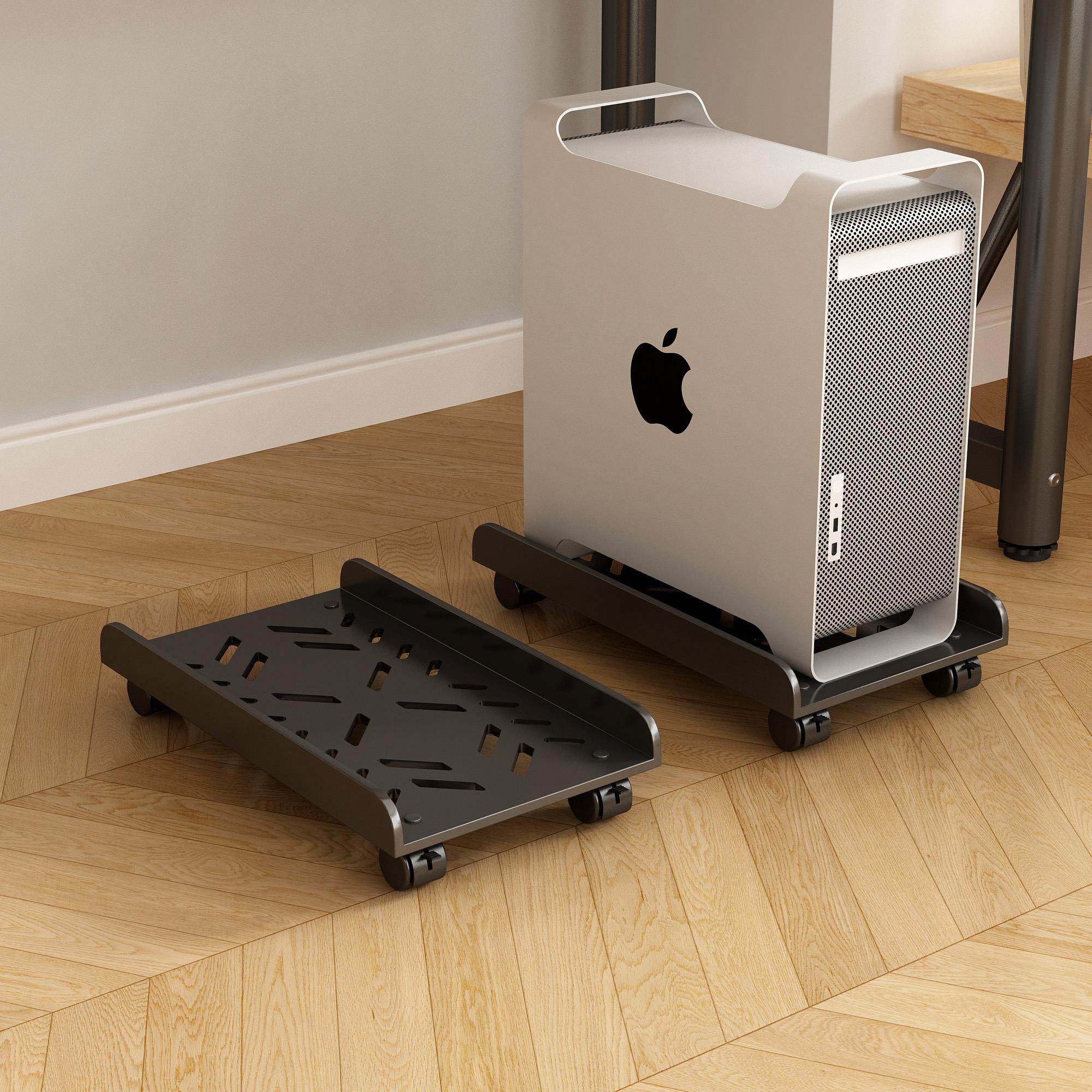 Desktop computer host bracket movable pulley base desktop chassis storage bracket storage rack tidy up rack