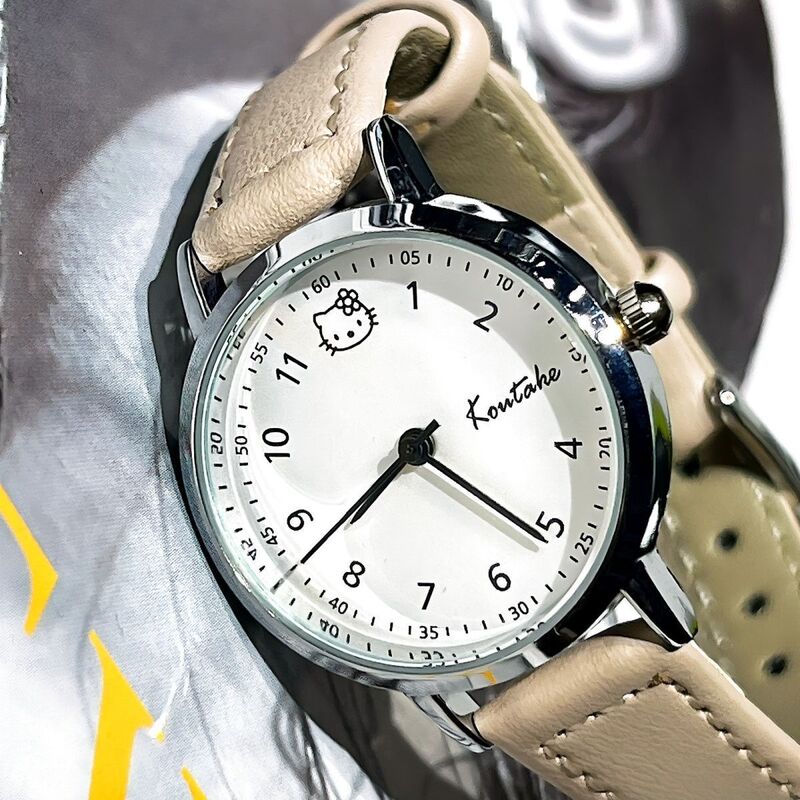2025 Student Best Friend Watch for Girls Exam Kt Cat High-Value Watch for Middle and High School Simple Quartz Watch Waterproof New Model