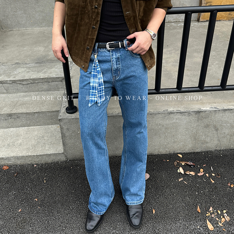 Dense Grit「Medium Stone Wash Vintage」Retro Blue 517 Edition Jeans Men's American Style Flared Pants