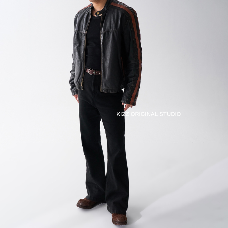 Grit'Turning Point' 517 Original Design Micro-Flared Black Denim American Casual Style Height-Enhancing Slimming Versatile Jeans