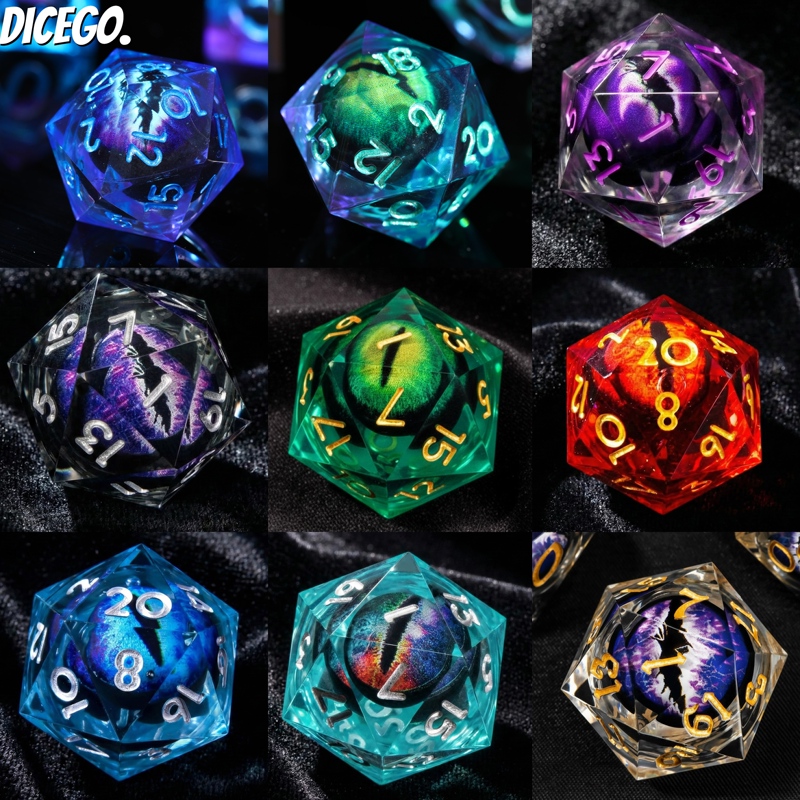 Pointed Resin Dragon Eye Movable Baldur's Gate Dice Set Dungeons & Dragons Tabletop Game Dnd Cthulhu Role-Playing Group