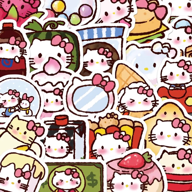306 Hello Creative Cartoon Stickers Cute Kitten Phone Case Notebook Waterproof DIY Self-Adhesive Stickers