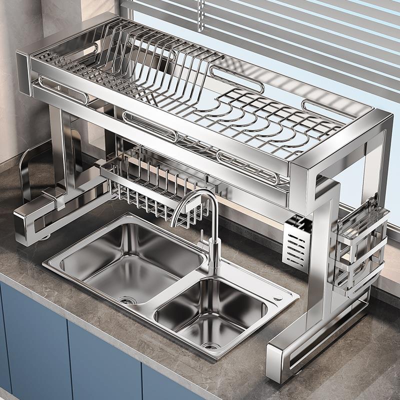 316 Stainless Steel Kitchen Sink Rack, Multifunctional Dish Storage Rack Above the Sink, Dish Drying Rack 316 Stainless Steel Kitchen Sink Rack, Multifunctional Dish Storage Rack Above the Sink, Dish Drying Rack
