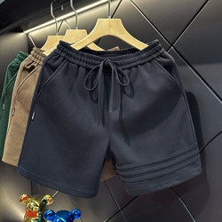 Three-Stripe Design High-End Heavyweight Sports Casual Shorts for Men 2025 Summer Loose Five-Point Pants American-Style Sweatpants