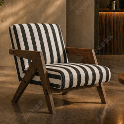Simple Single Sofa Chair for Living Room, Balcony, Home Use, Lazy Leisure Chair, Hotel French Mid-Century Style Richard Chair