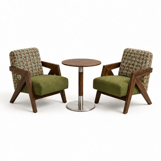 Medieval-Style Richard One-Table-Two-Chair Set Sofa Chair for Living Room, Balcony, Home, Hotel, Lazy Leisure Table and Chair Set