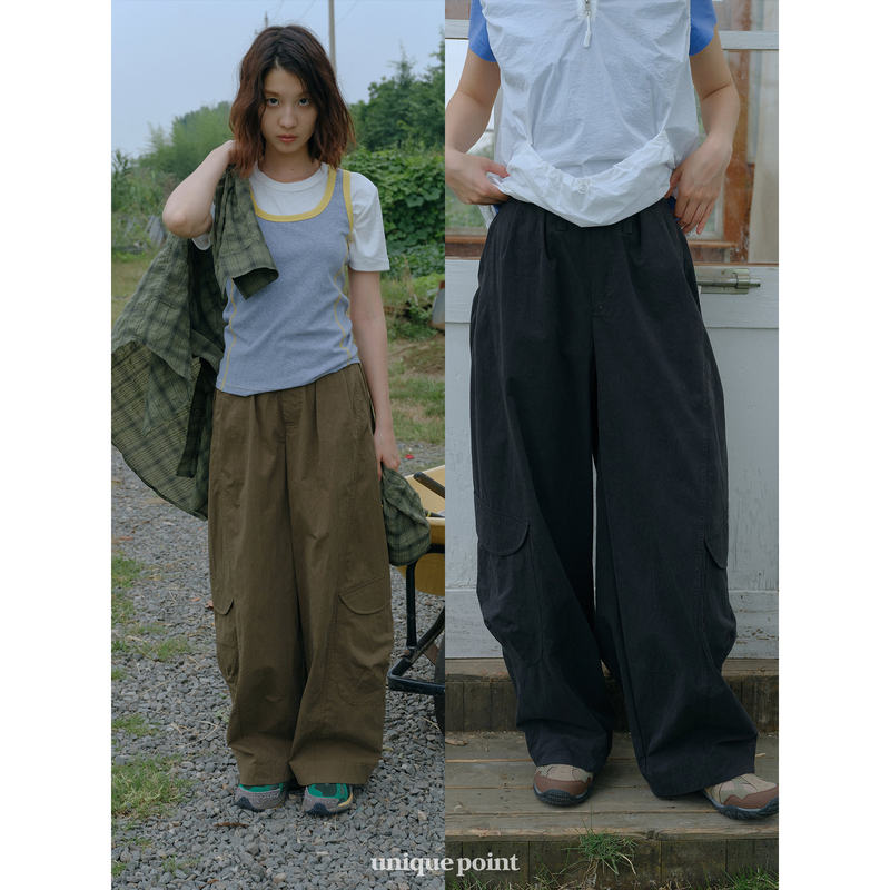 Unique Point Silhouette Balloon Pants Wide-Leg Pants High-Waisted Loose Fit Slimming Lazy Casual Long Pants