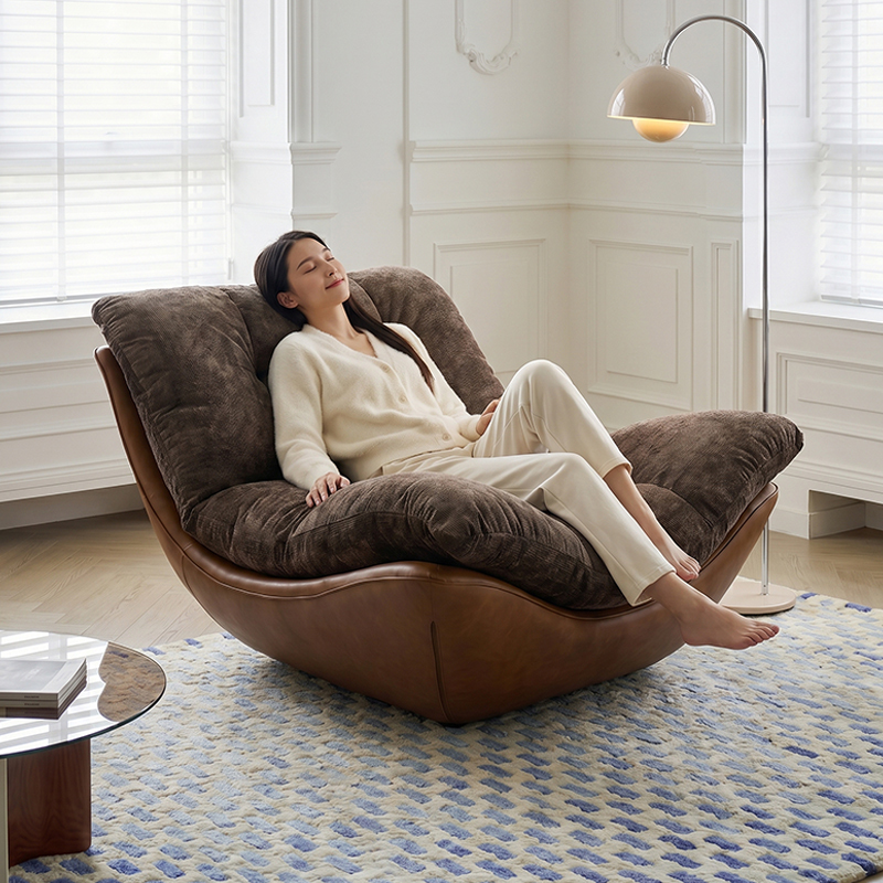 Nordic Designer Creative Modern Minimalist Living Room Leisure Chair Sofa Recliner Lazy Sofa Bedroom High-End Chair