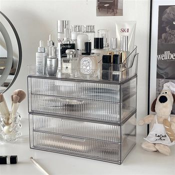 Acrylic cosmetic storage box desktop r dressing table transparent drawer large capacity lipstick skin care perfume storage