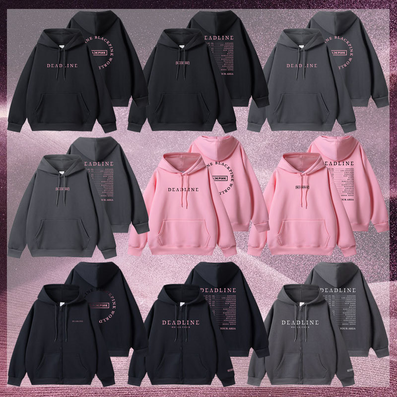 Blackpink Concert 2025 Deadline Merchandise Clothing Same Style Sweatshirt Zipper Pullover Hoodie