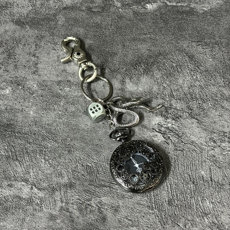 Soul Mates Pocket Watch Clock Cleanfit Alloy Niche Waist Accessory Viper Chain Keychain Pendant