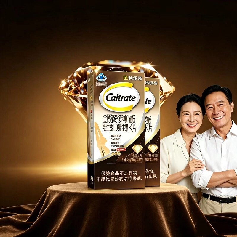 金钙尔奇k2钙镁VK维生素D片蓝帽钙片中老年补钙成人男女性正品 素蓝实拍商品图