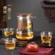 2025 New Portable Travel Tea Set Outdoor High-End Glass Teapot with Three Cups for Kung Fu Tea Brewing