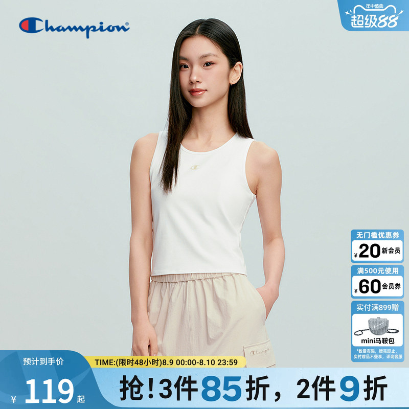 Champion Women's Sleeveless T-Shirt Slim Fit Vest Inner Top Champion Women's Sleeveless T-Shirt Slim Fit Vest Inner Top