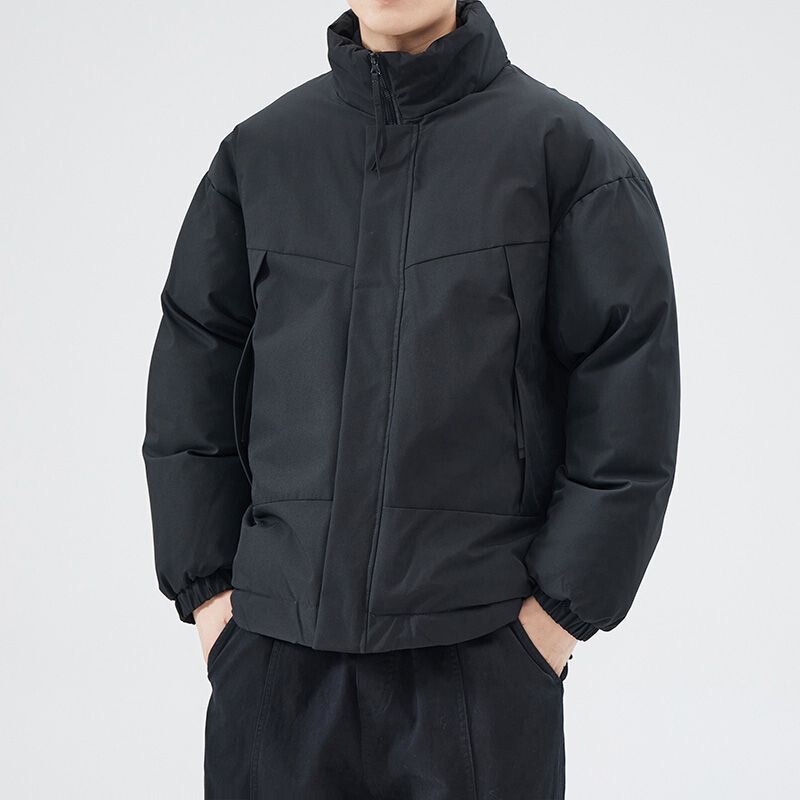 American-Style Simple Stand-Collar Cotton Jacket for Men, Casual Loose Thickened Warm Cotton Coat, Winter 2025 Men's Outerwear American-Style Simple Stand-Collar Cotton Jacket for Men, Casual Loose Thickened Warm Cotton Coat, Winter 2025 Men's Outerwear