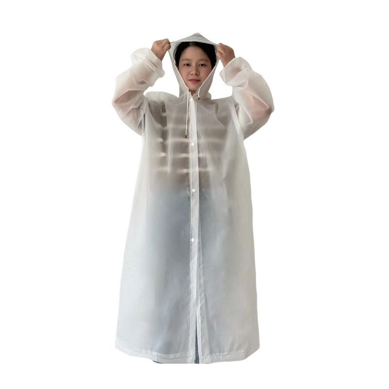 100 Pieces of Eva Disposable Raincoats, Portable Adult Style, Thickened for Outdoor Travel, Rainstorm Protection, Long Style, Fashionable