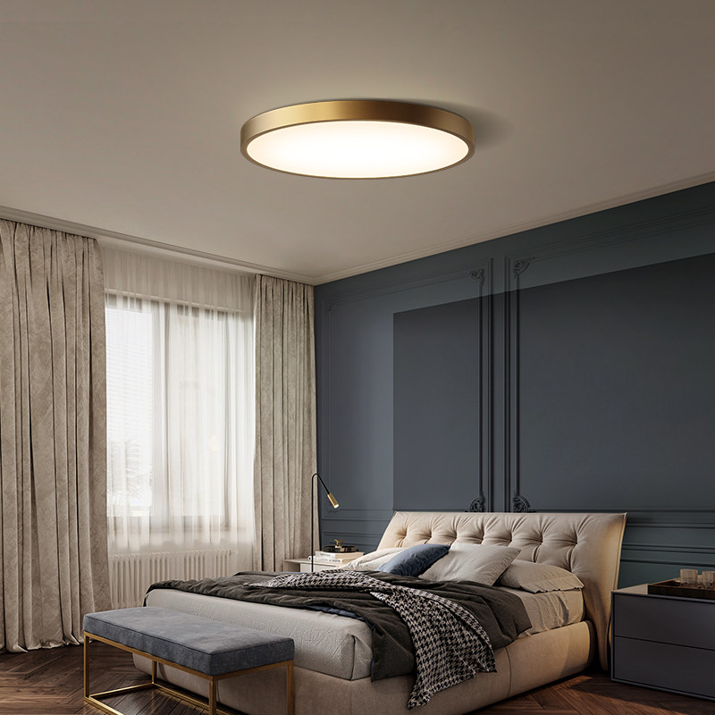 Nordic Suction Lights Full Copper Lamp Body Round Bedrooms Room Lights Modern Minima Aisle Hallway Personality Living Room Lamps