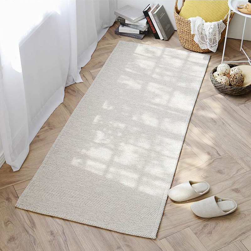 Japanese and Korean simple bedroom carpet, bedside blanket, herringbone pattern long bedside floor mat, high-end color master bedroom. Thickening can be customized