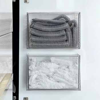 Wall-mounted disposable shoe cover storage box porch without punching latex gloves finishing box entry mask storage rack