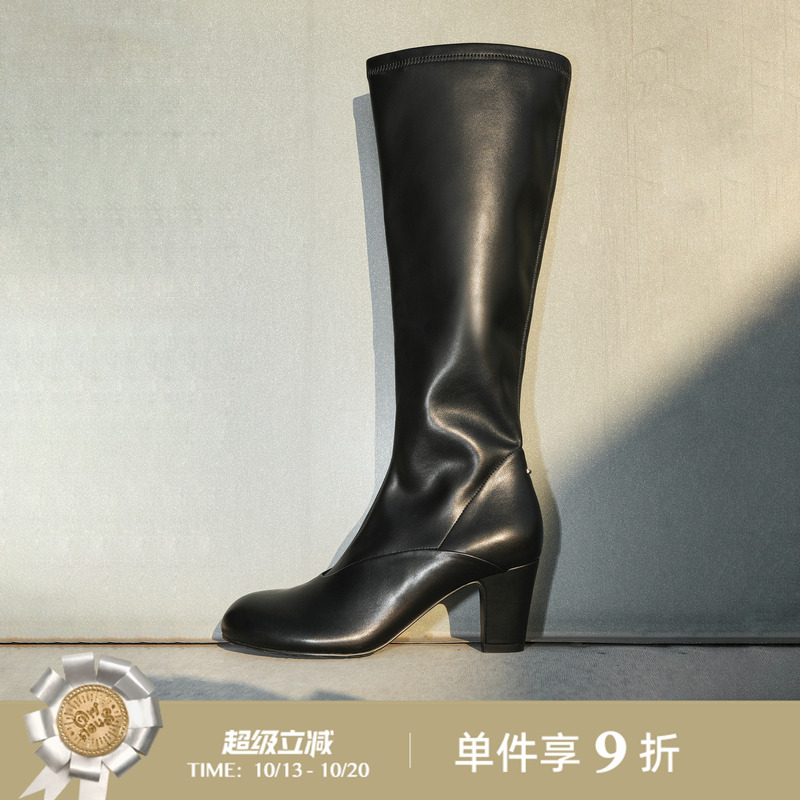 Oriinous Official Direct Sales 26 Autumn and Winter High-Heeled Elastic Boots, Slip-On Slim Fit Knee-High Round-Toe Slim Boots Oriinous Official Direct Sales 26 Autumn and Winter High-Heeled Elastic Boots, Slip-On Slim Fit Knee-High Round-Toe Slim Boots