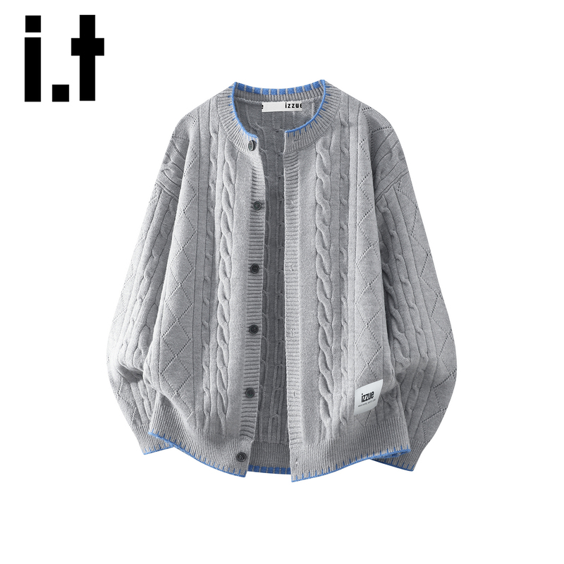 It Izzue American Style Trendy Cable-Knit Cardigan Sweater Jacket for Men 2026 Spring and Autumn New Casual Knitwear Y It Izzue American Style Trendy Cable-Knit Cardigan Sweater Jacket for Men 2026 Spring and Autumn New Casual Knitwear Y