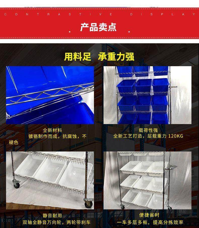Мучительный 服装仓库电商拣货车物流配货分拣车手推车带轮仓库配货小车