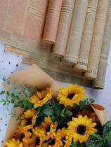 Flower wrapping paper English newspaper retro kraft paper old newspaper gift floral flower shop bouquet package flower paper material