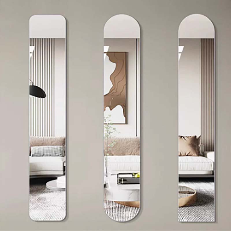 German-Style Full-Length Mirror for Home Use, Ultra-Narrow Entryway Mirror, No-Drill Wall-Mounted Dressing Mirror, Long Strip Mirror for Bedroom