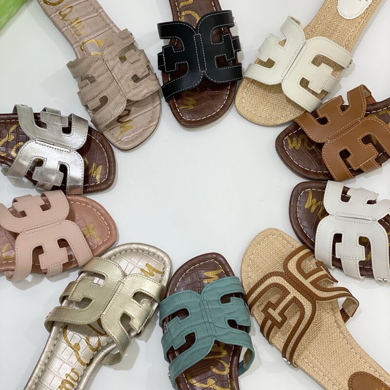 Sam Slippers for Women, Summer Genuine Leather Outdoor Slip-On Sandals, Women's Flat Beach Shoes, Same Style as Yu Shuxin