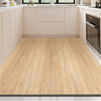 Pu leather imitation wood grain kitchen floor mat, water-absorbent, non-slip, oil-proof, wipeable, washable carpet mat, full y cuttable feet