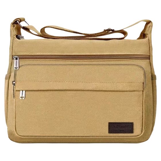 New Large-Sized Men's Bag, Durable Canvas Bag, Electrician's Tool Bag, Crossbody Bag, Woodworking Tool Bag for Middle-Aged and Elderly People, Labor Protection