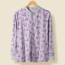 Middle-aged and elderly cotton single piece autumn clothes cardigan womens coat mother cotton sweater old loose thermal underwear