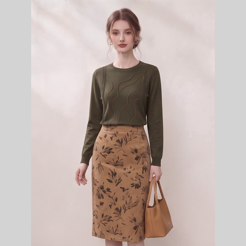 2026 Autumn New Two-Piece Set: Green Top and Skirt, Soft and Relaxed Style, Age-Reducing and Slimming Fashion Outfit 2026 Autumn New Two-Piece Set: Green Top and Skirt, Soft and Relaxed Style, Age-Reducing and Slimming Fashion Outfit