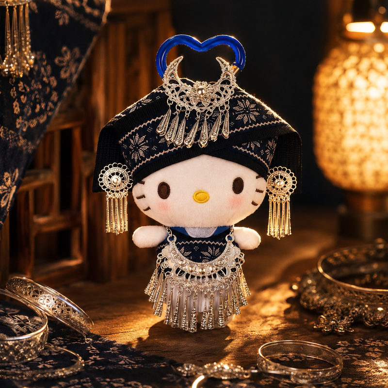 Authentic Hello Kitty Ethnic Style Plush Bag Charm Cute Doll Keychain Toy Good-Looking Gift for Girls Authentic Hello Kitty Ethnic Style Plush Bag Charm Cute Doll Keychain Toy Good-Looking Gift for Girls