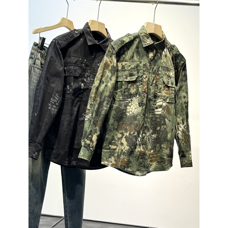 Yarn-Dyed Camouflage! Spring and Autumn Men's Quick-Dry Three-Dimensional Workwear Mountain-Style Shirt Breathable and Wear-Resistant Jacket 70409 Yarn-Dyed Camouflage! Spring and Autumn Men's Quick-Dry Three-Dimensional Workwear Mountain-Style Shirt Breathable and Wear-Resistant Jacket 70409
