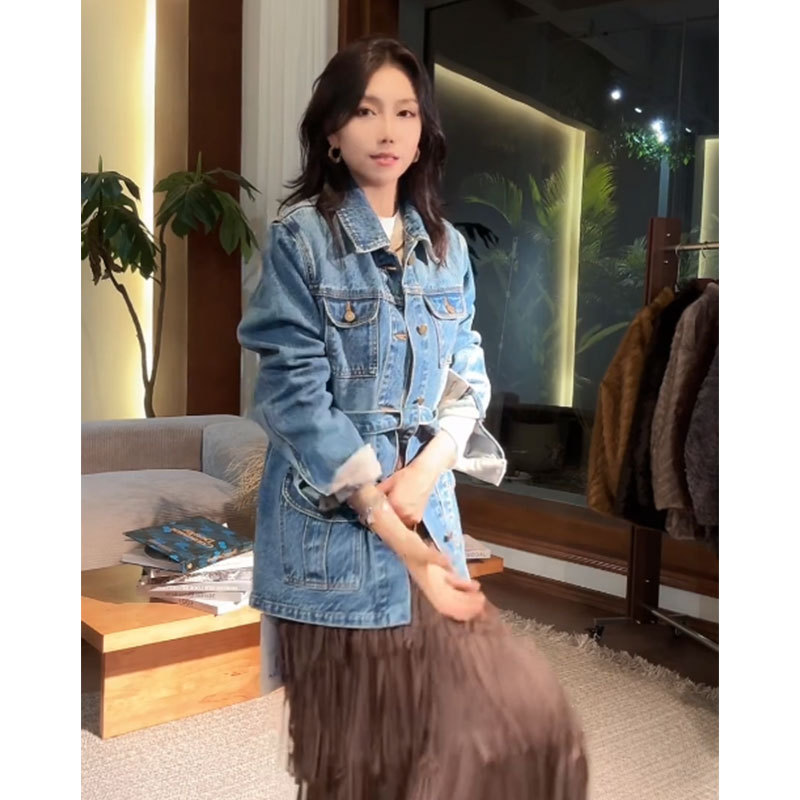 Zuoxiaoqi Left Xiaoqi【Berlin Denim Jacket】2026 Spring New Fashion Versatile Trendy Denim